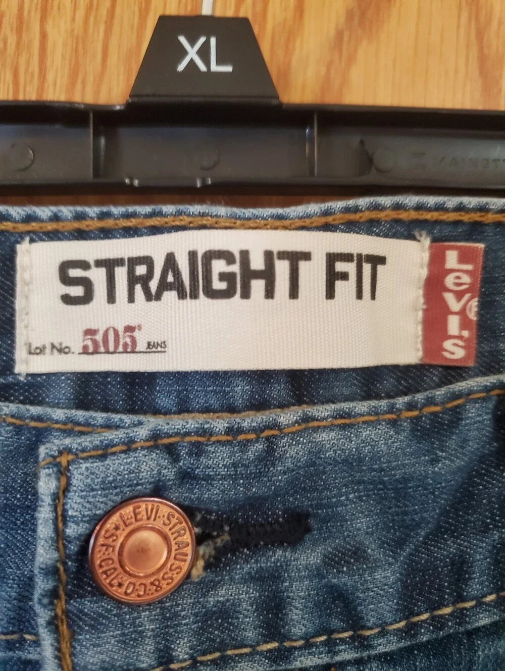 Levi's Mens 505 Straight Fit Jeans Light Blue Wash Size 32/32 100% Cotton